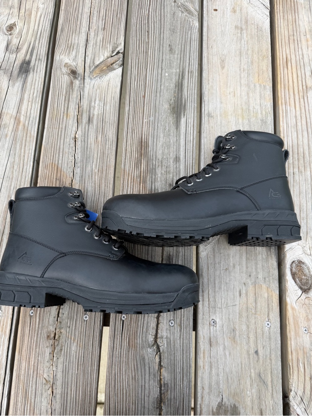 Men's Black Work Boots - Rugged Waterproof Safety Boot/size 12/NEW